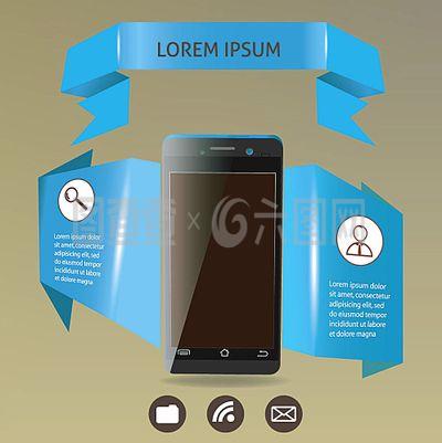 藍(lán)色手機(jī)絲帶